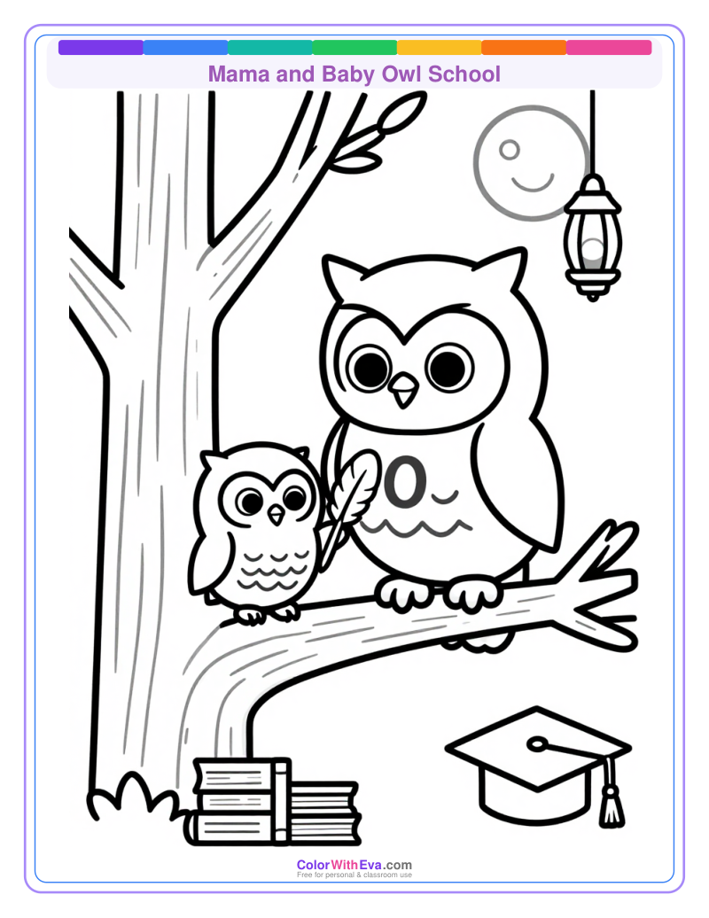 Mama and Baby Owl School thumbnail