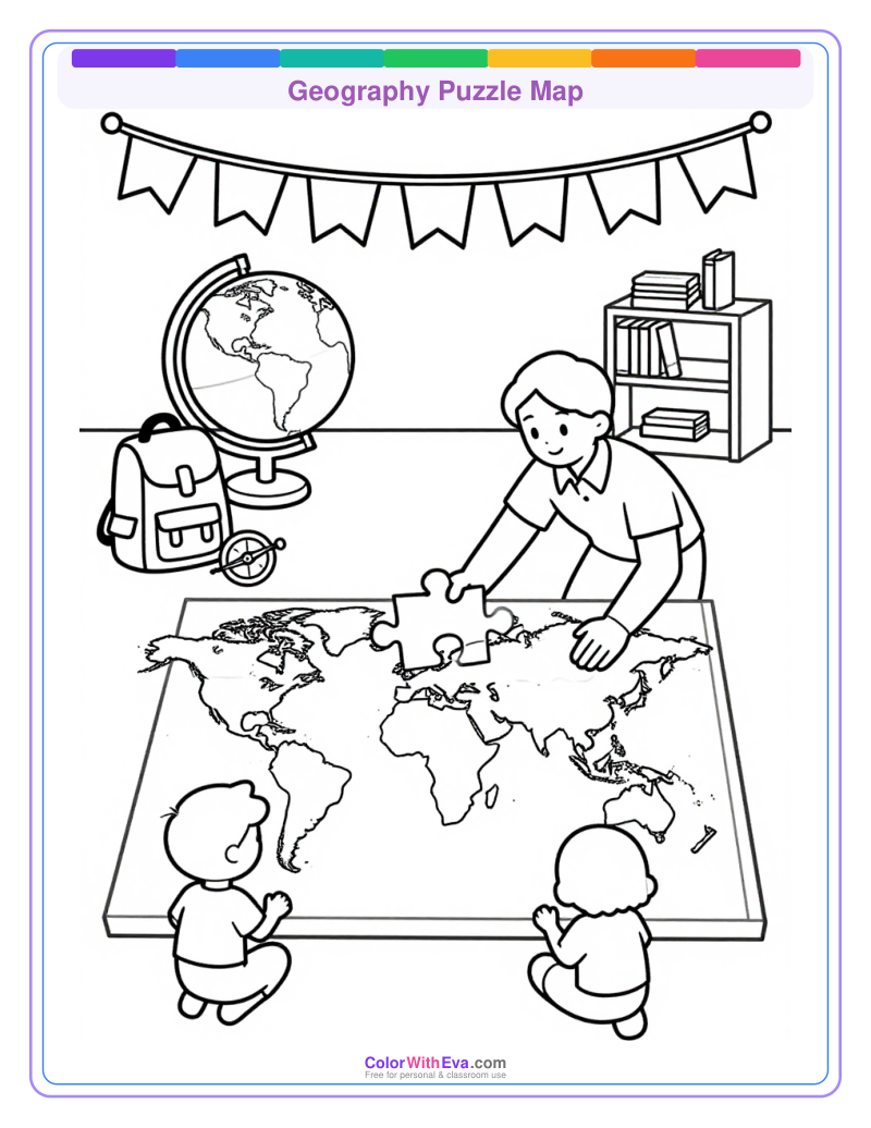 Geography Puzzle Map preview