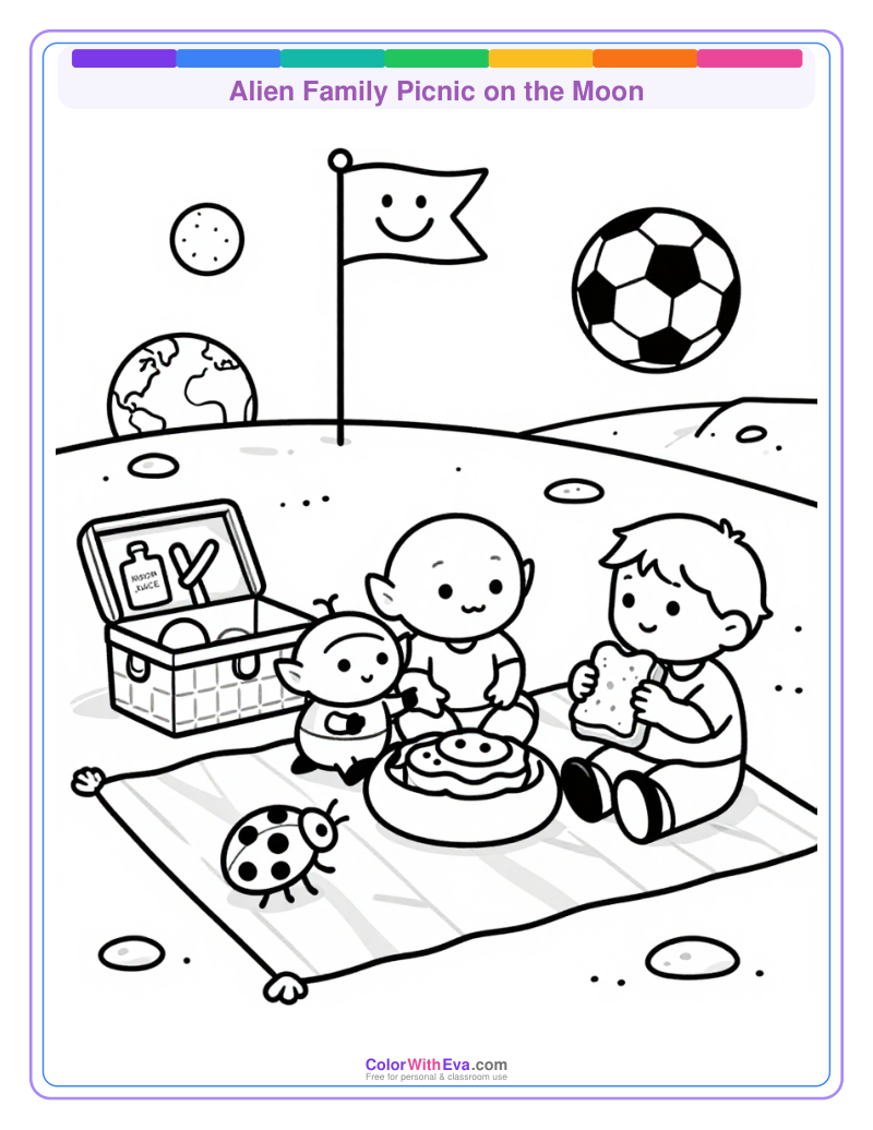 Alien Family Picnic on the Moon thumbnail
