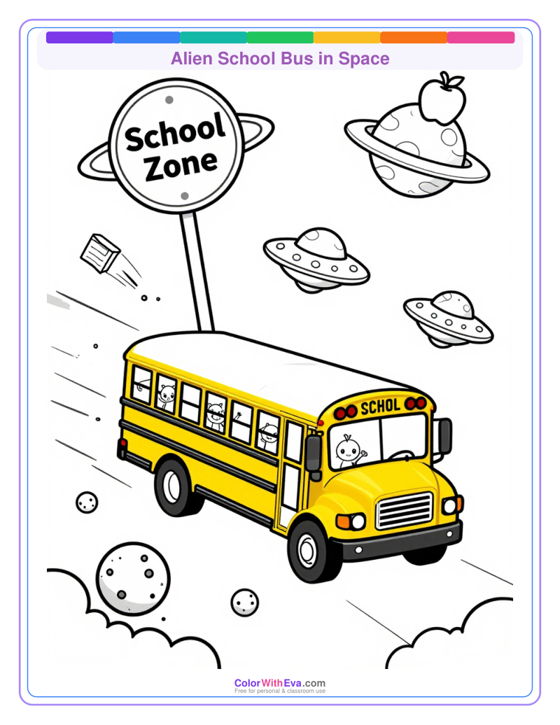 Alien School Bus in Space thumbnail