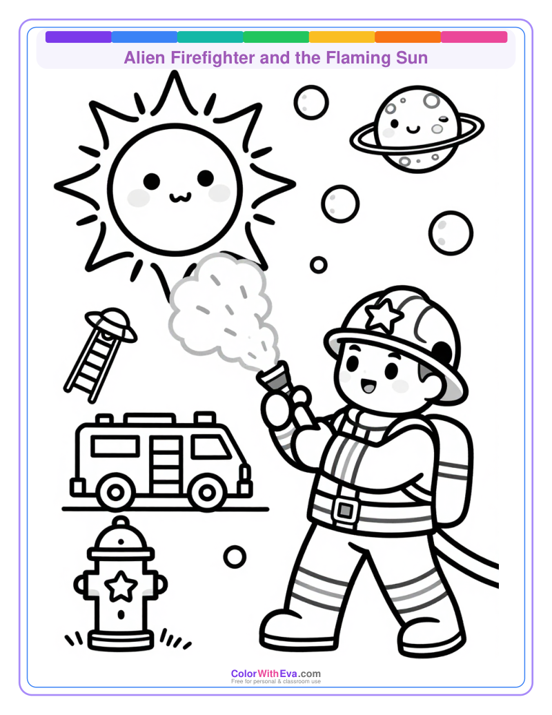 Alien Firefighter and the Flaming Sun thumbnail
