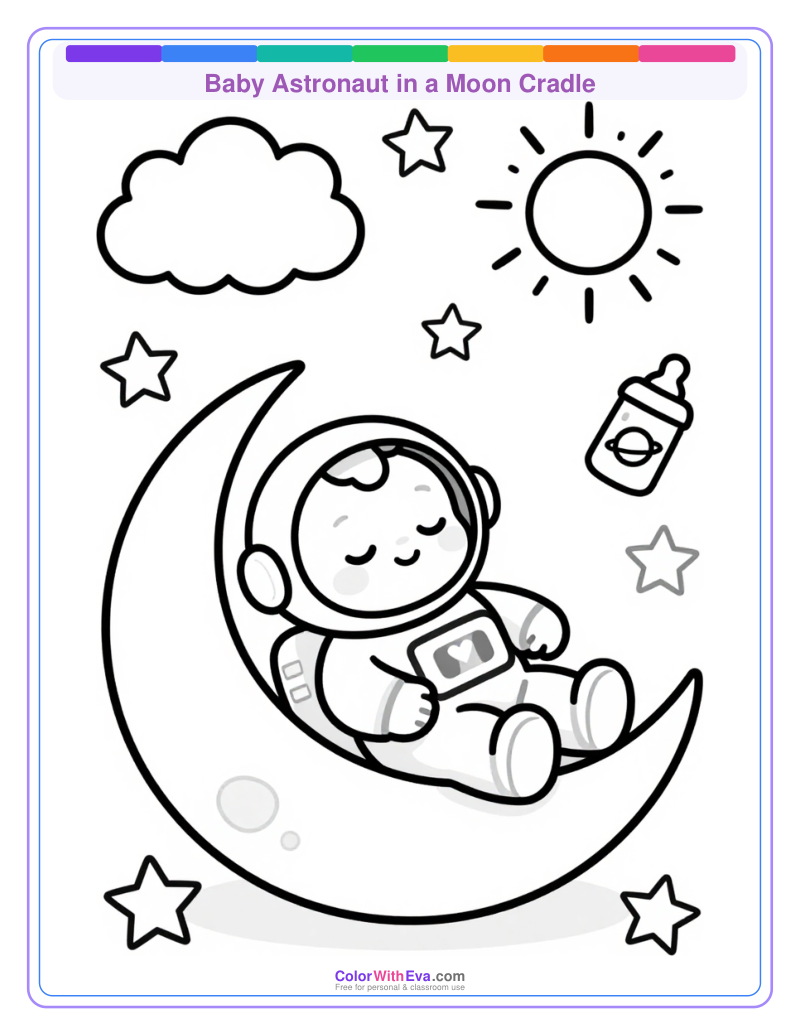 Baby Astronaut in a Moon Cradle thumbnail