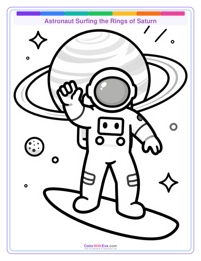 Astronaut Surfing the Rings of Saturn thumbnail