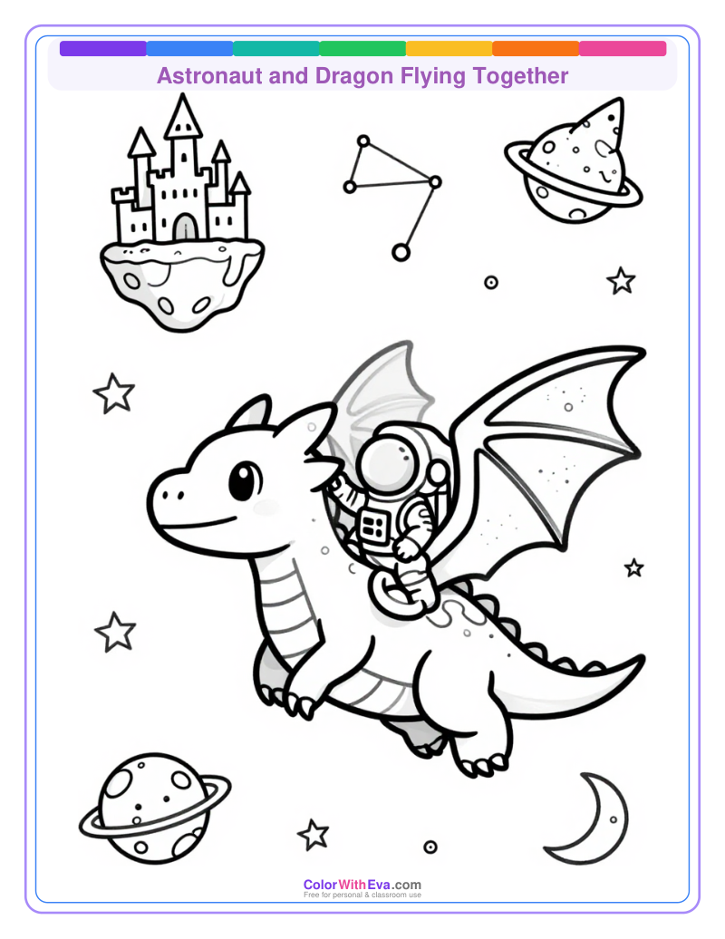 Astronaut and Dragon Flying Together thumbnail