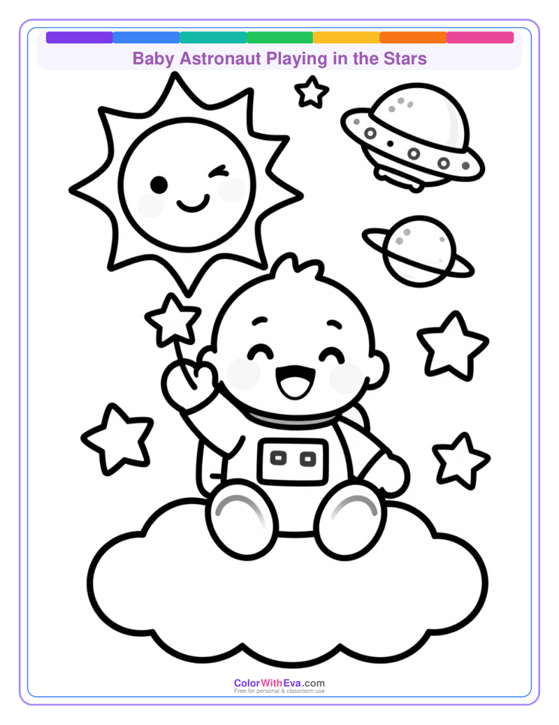 Baby Astronaut Playing in the Stars thumbnail