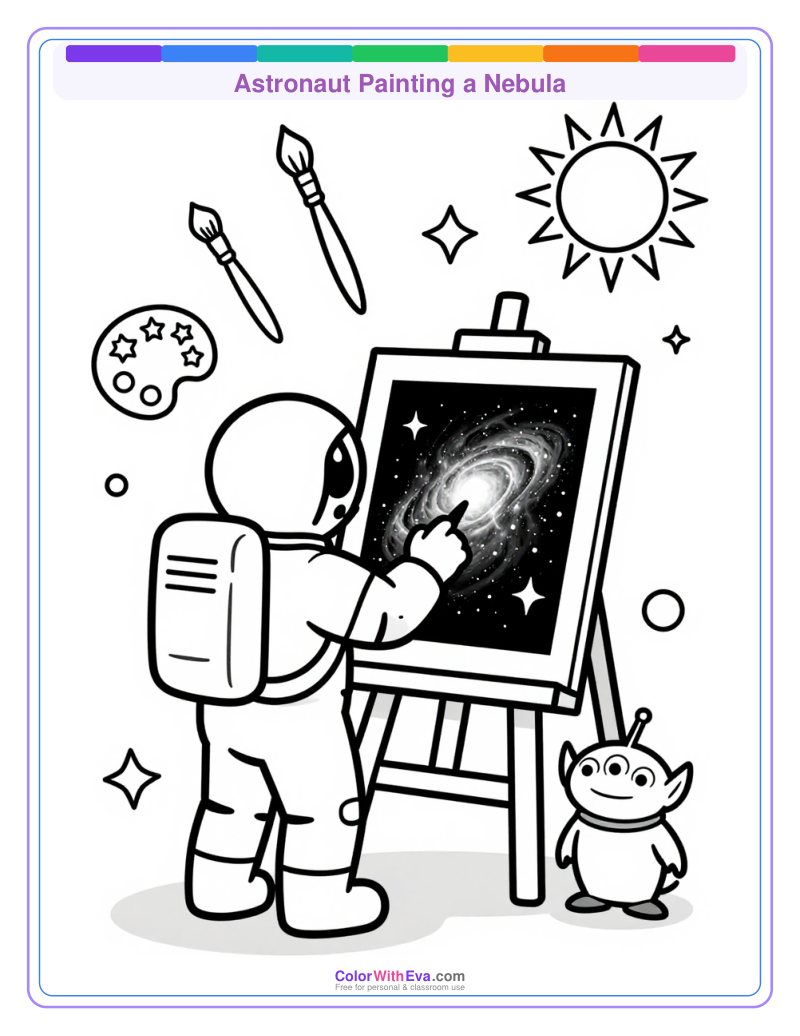 Astronaut Painting a Nebula thumbnail