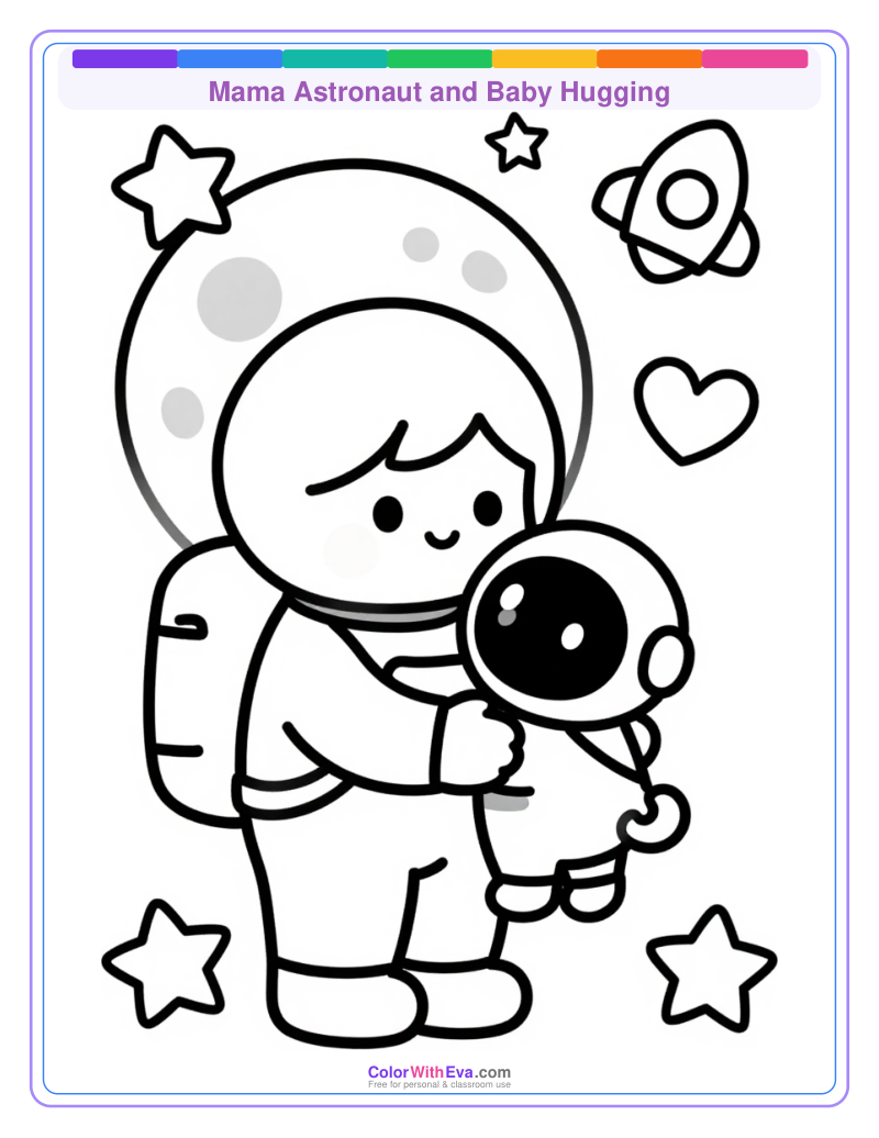 Mama Astronaut and Baby Hugging thumbnail