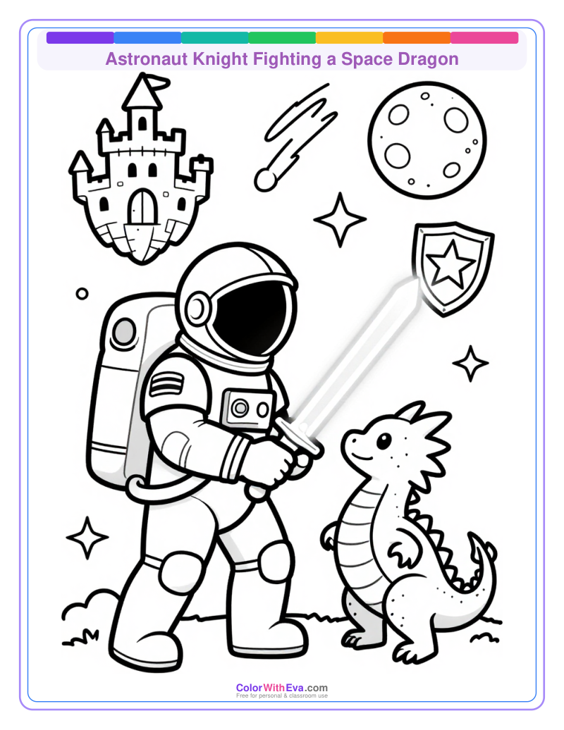Astronaut Knight Fighting a Space Dragon thumbnail