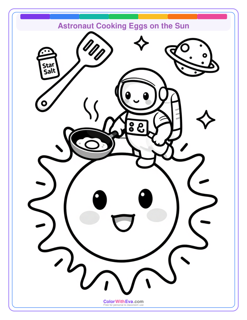 Astronaut Cooking Eggs on the Sun thumbnail