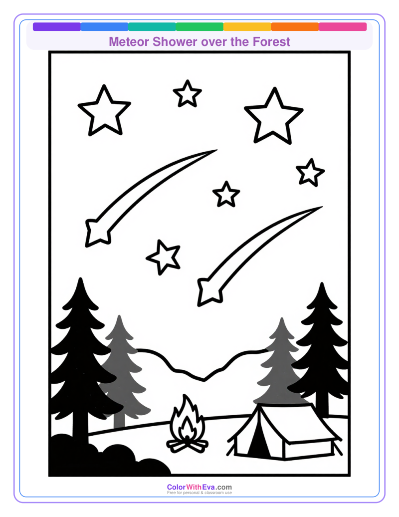 Meteor Shower over the Forest preview