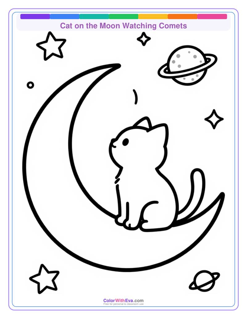 Cat on the Moon Watching Comets preview