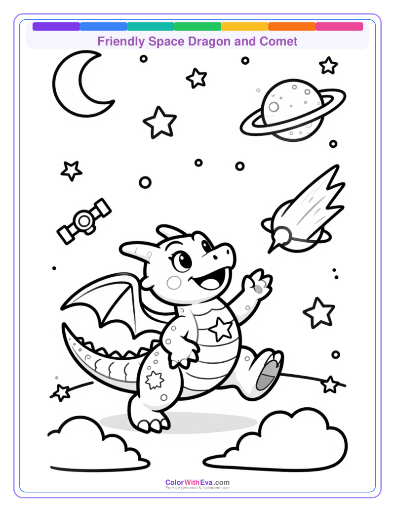 Friendly Space Dragon and Comet preview