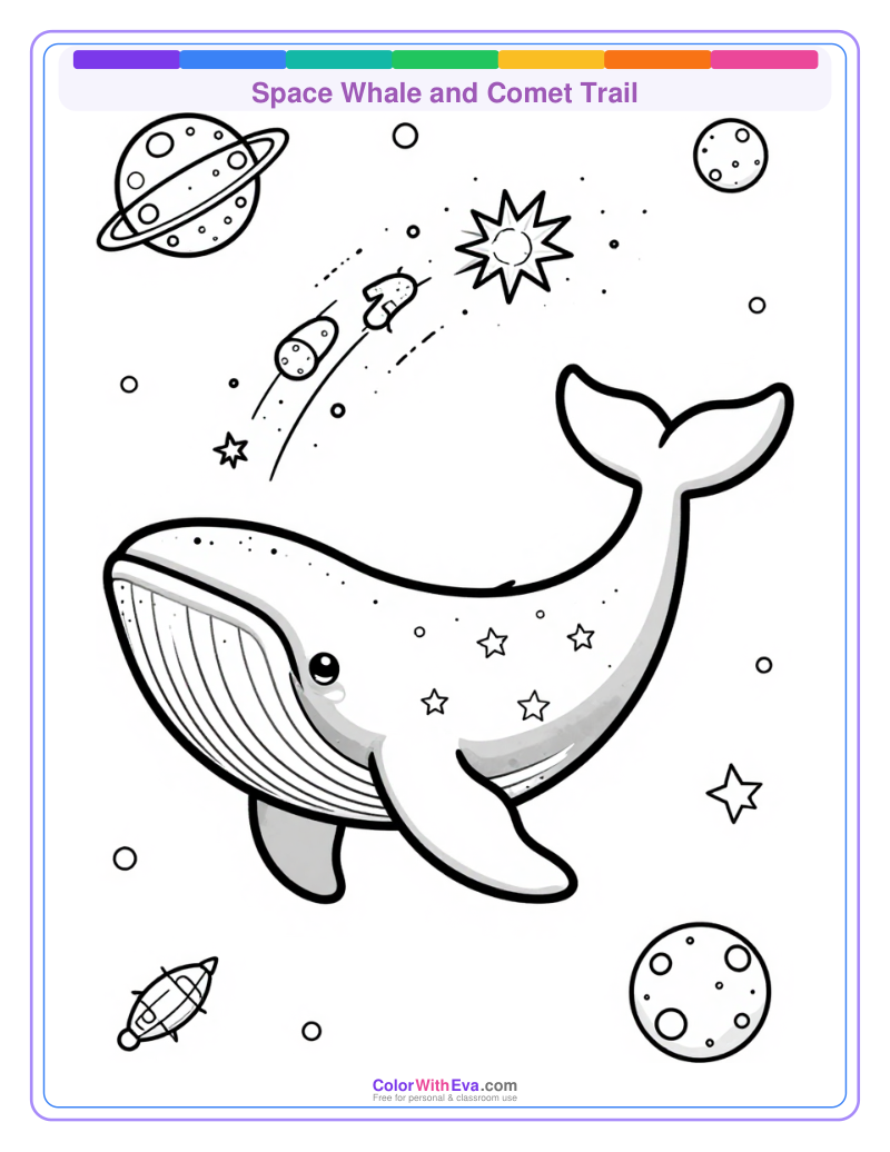 Space Whale and Comet Trail preview