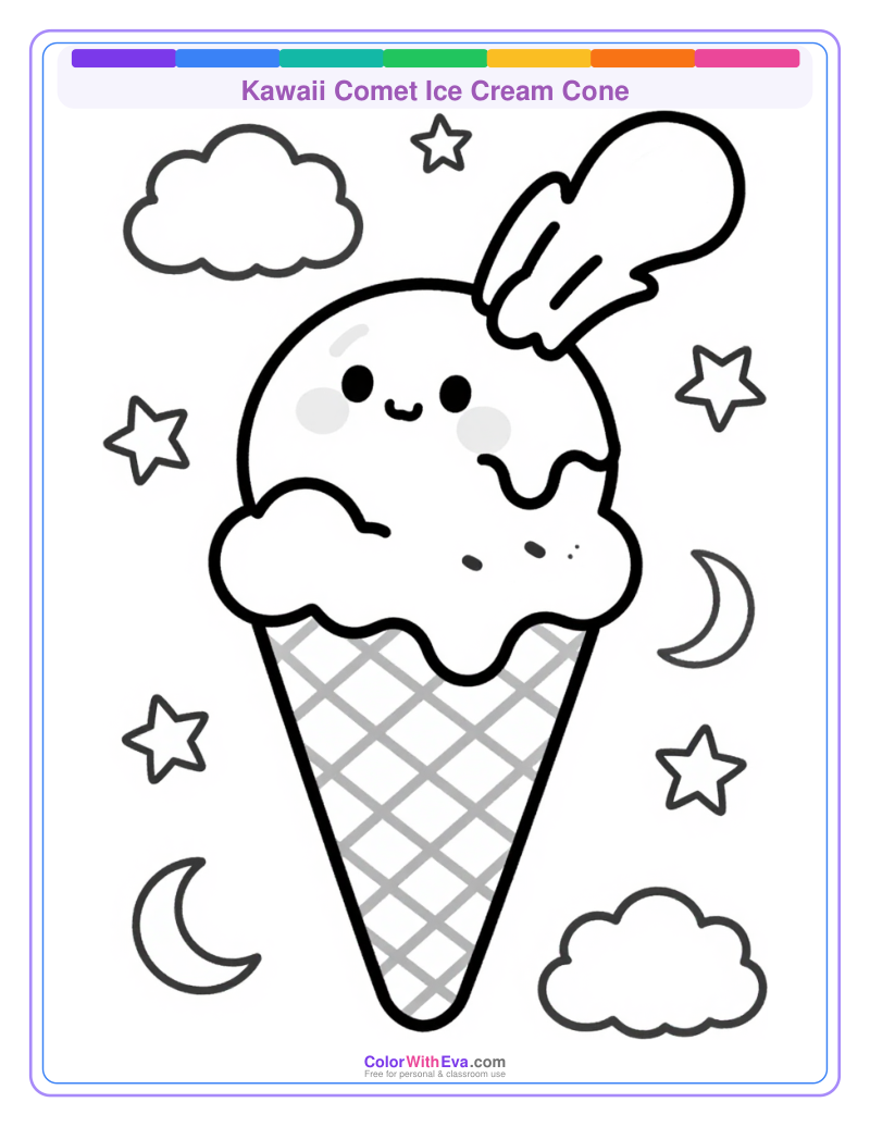 Kawaii Comet Ice Cream Cone preview