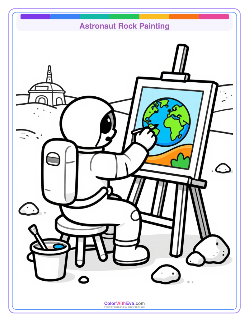 Astronaut Rock Painting preview