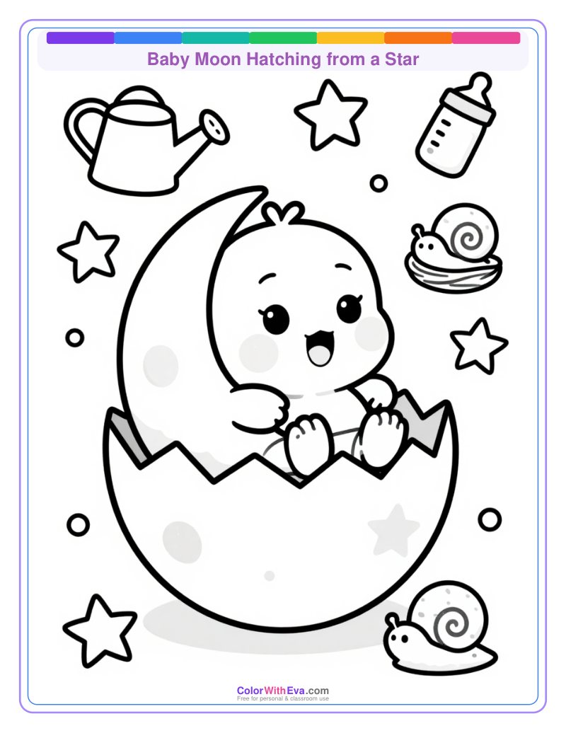 Baby Moon Hatching from a Star thumbnail