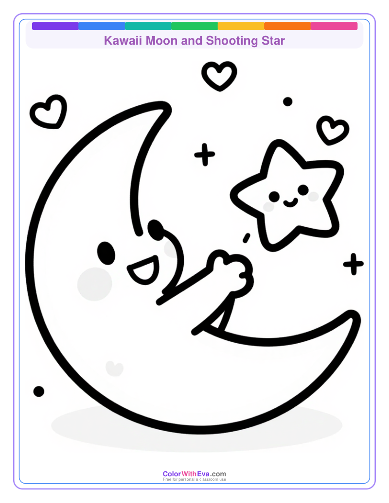 Kawaii Moon and Shooting Star preview
