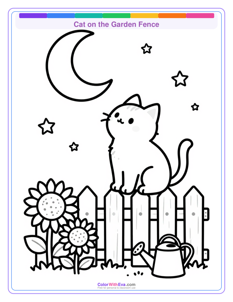Cat on the Garden Fence preview