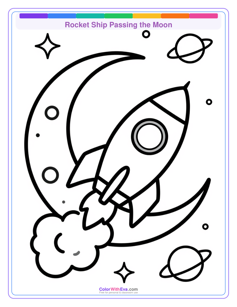 Rocket Ship Passing the Moon preview