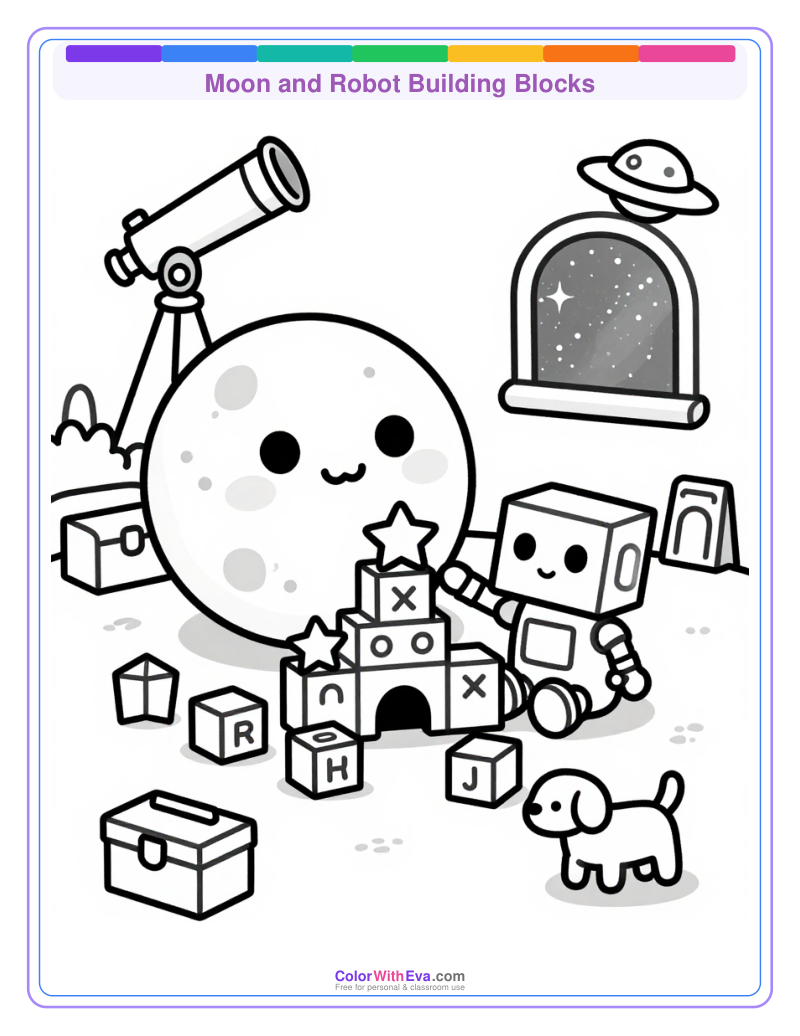 Moon and Robot Building Blocks thumbnail