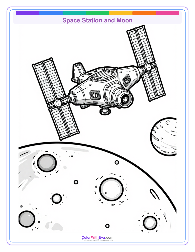 Space Station and Moon preview
