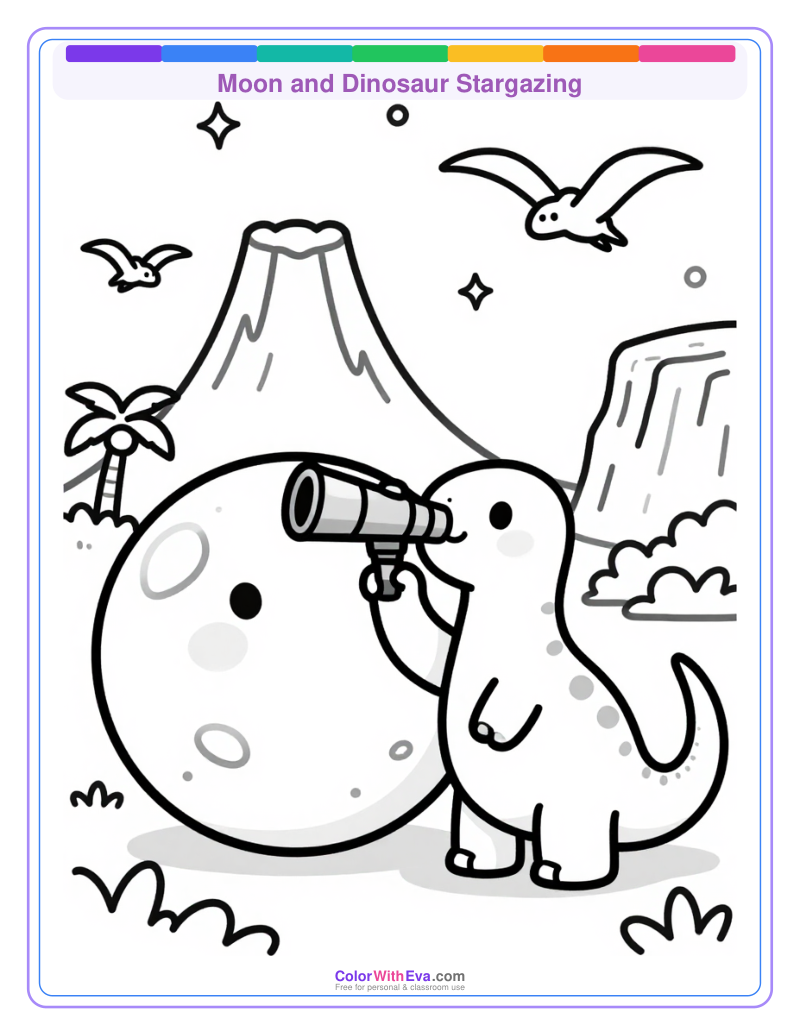 Moon and Dinosaur Stargazing thumbnail