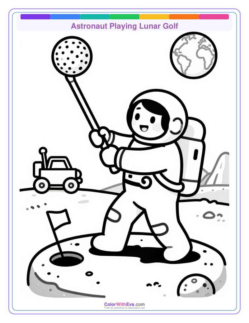 Astronaut Playing Lunar Golf preview