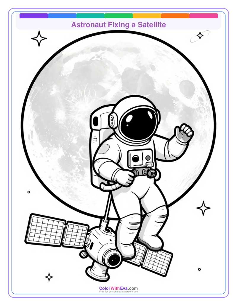 Astronaut Fixing a Satellite preview