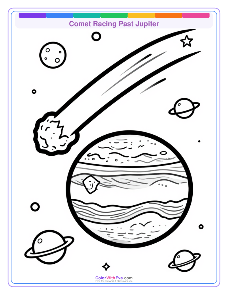 Comet Racing Past Jupiter preview