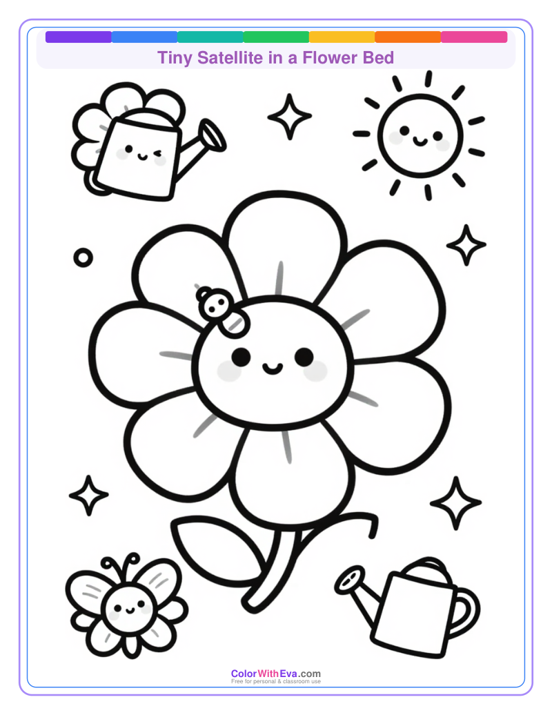 Tiny Satellite in a Flower Bed thumbnail