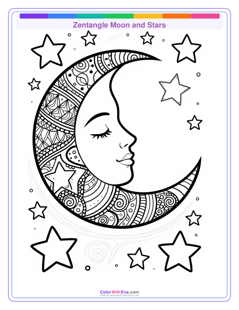 Zentangle Moon and Stars thumbnail