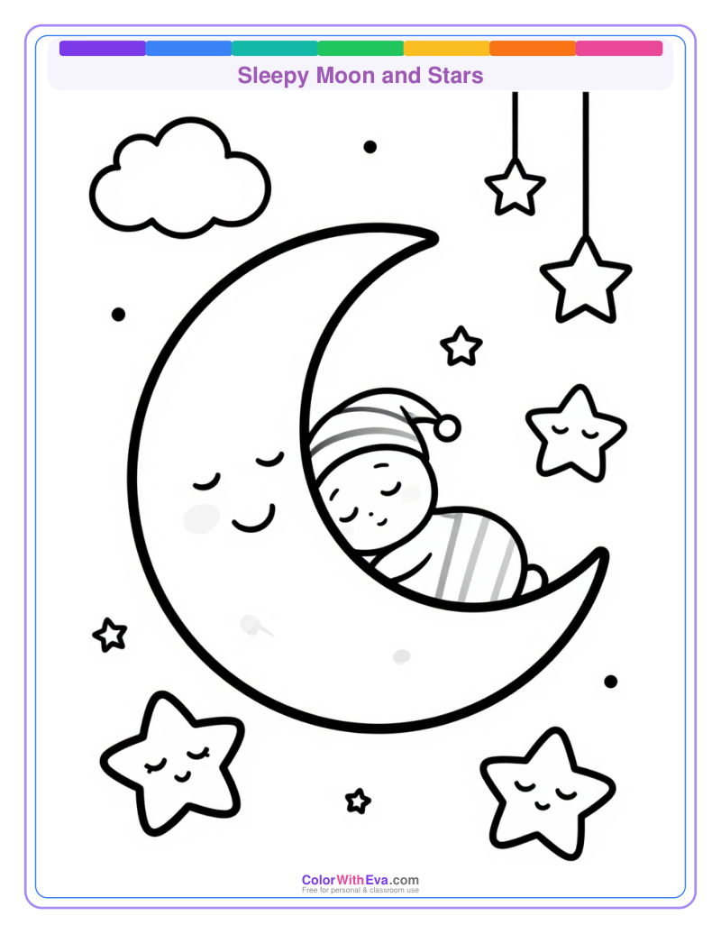 Sleepy Moon and Stars preview