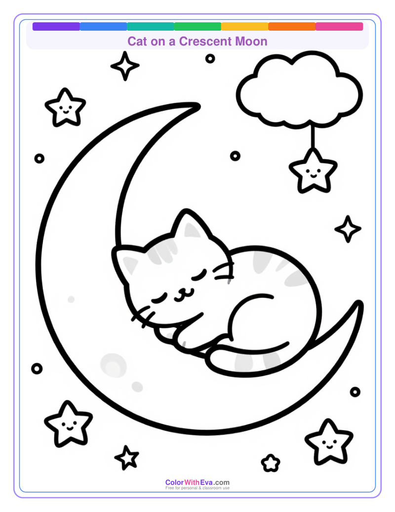 Cat on a Crescent Moon preview