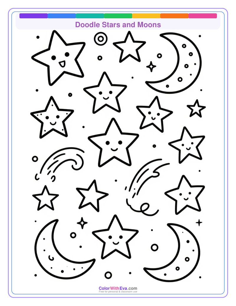 Doodle Stars and Moons preview