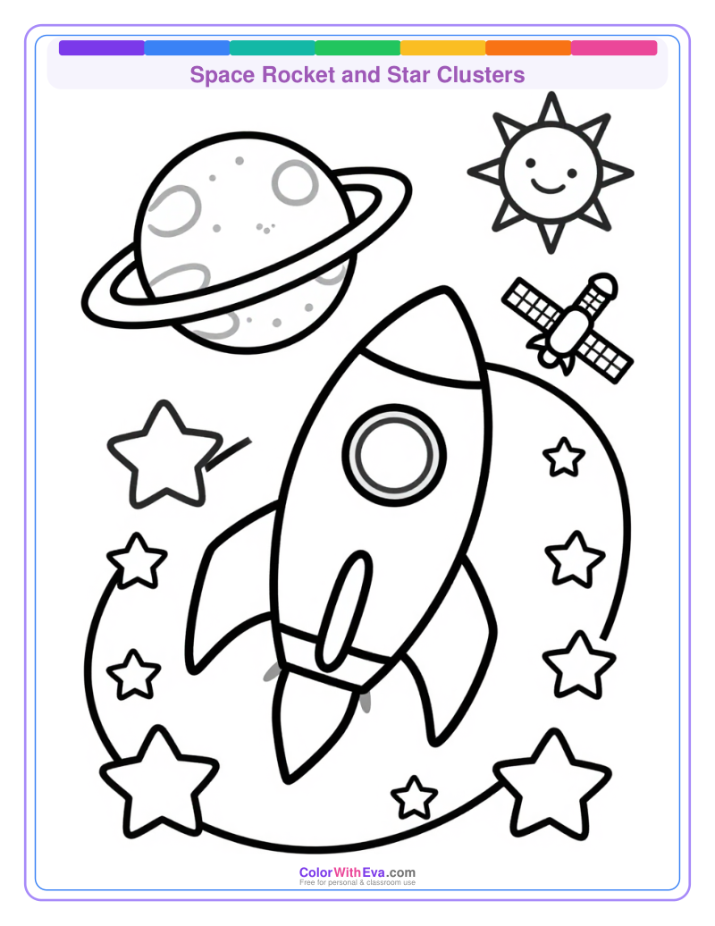 Space Rocket and Star Clusters preview