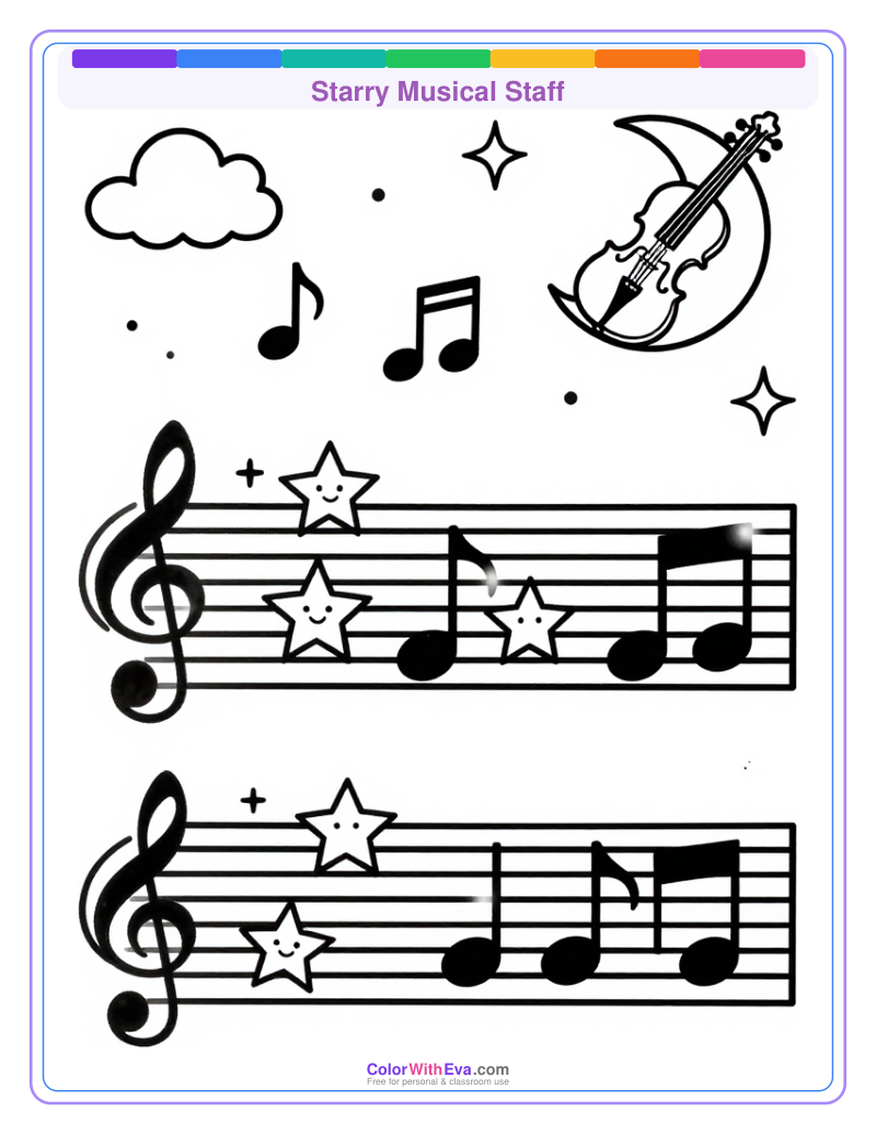 Starry Musical Staff preview