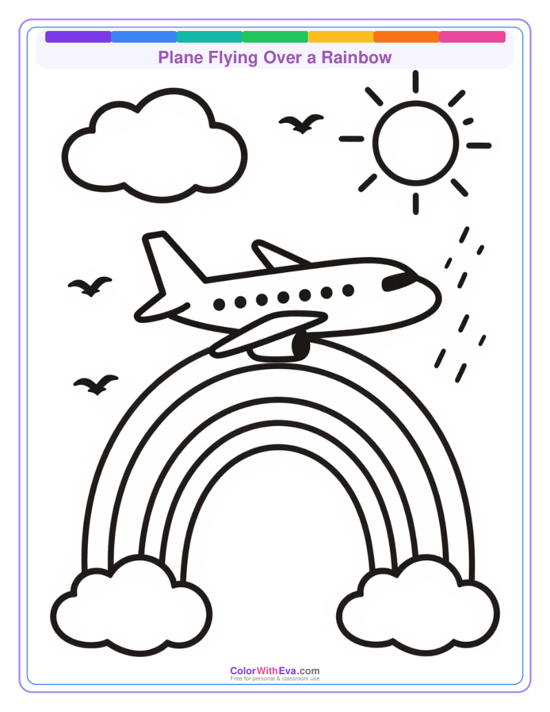 Plane Flying Over a Rainbow preview