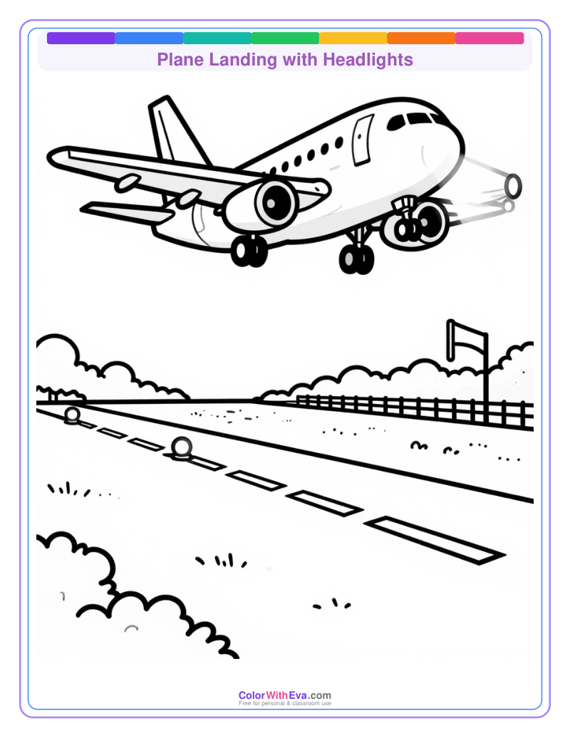 Plane Landing with Headlights preview