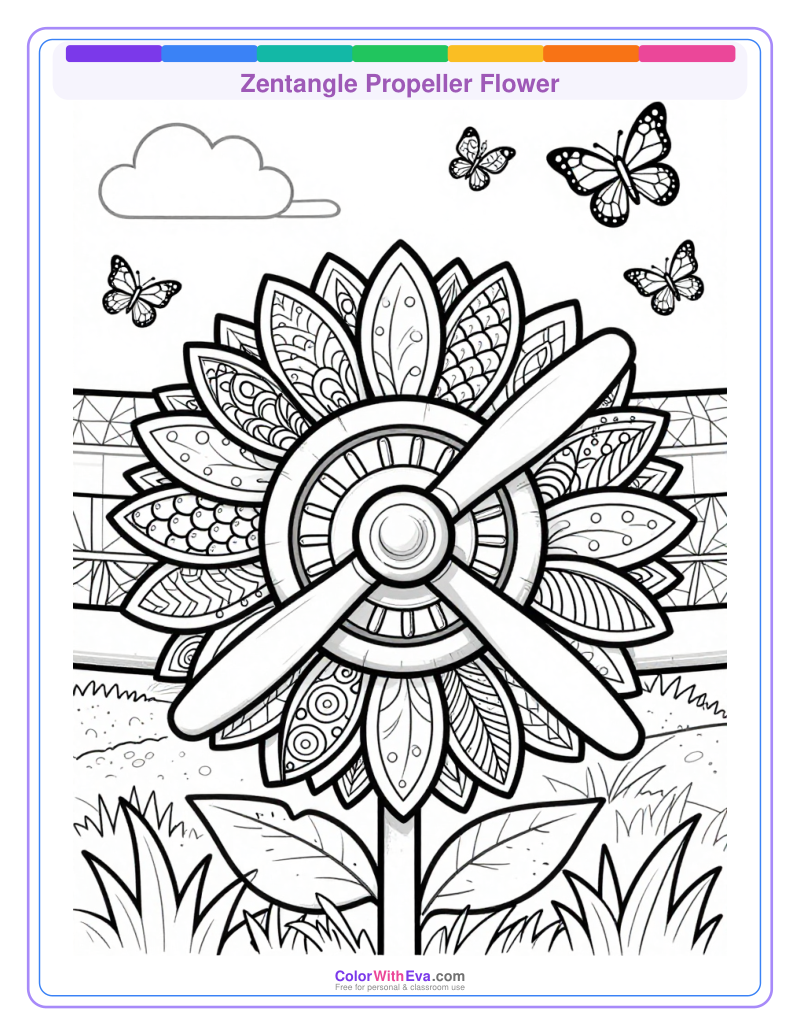 Zentangle Propeller Flower preview