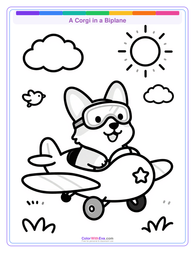 A Corgi in a Biplane preview