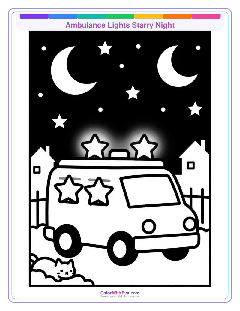 Ambulance Lights Starry Night preview