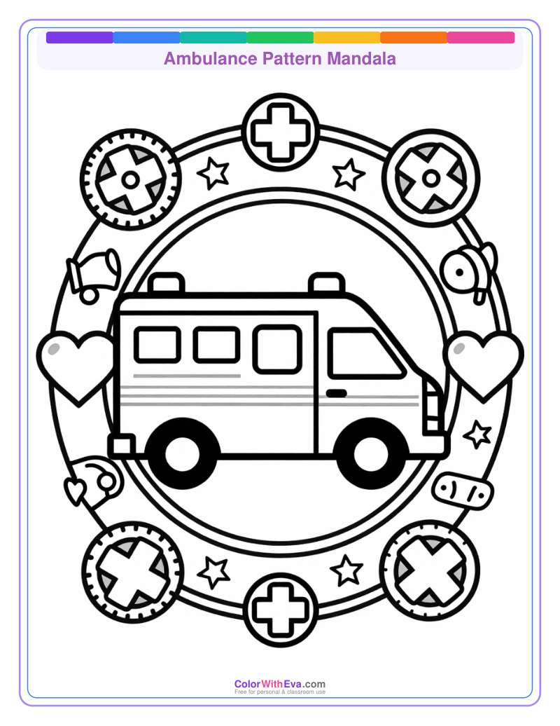 Ambulance Pattern Mandala preview