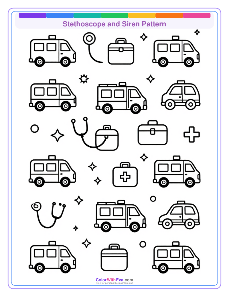 Stethoscope and Siren Pattern preview