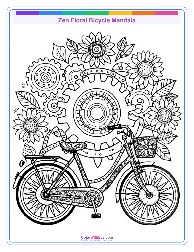 Zen Floral Bicycle Mandala thumbnail