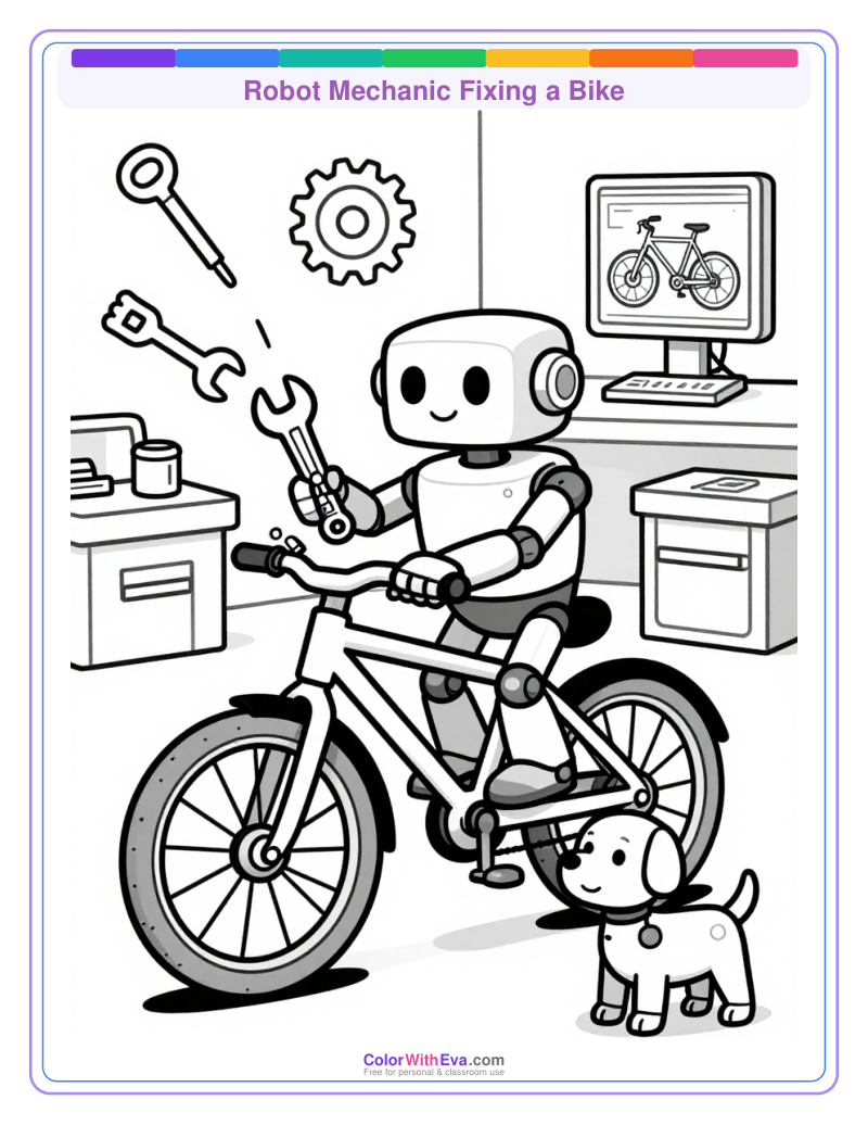 Robot Mechanic Fixing a Bike thumbnail