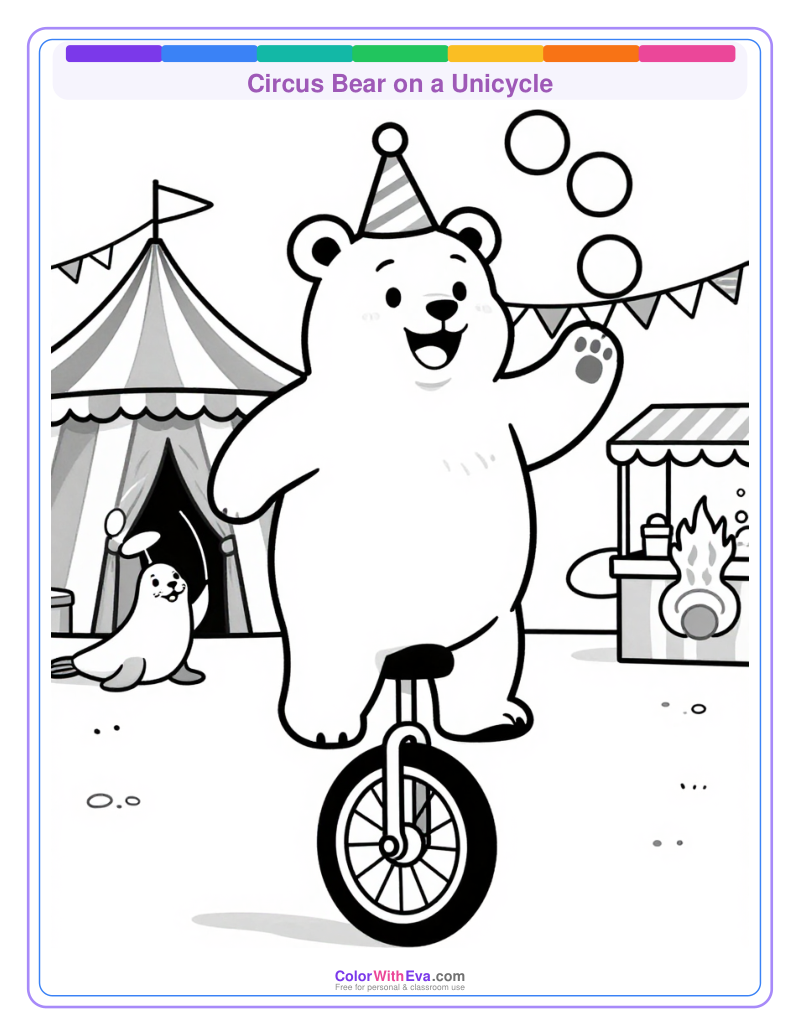 Circus Bear on a Unicycle thumbnail