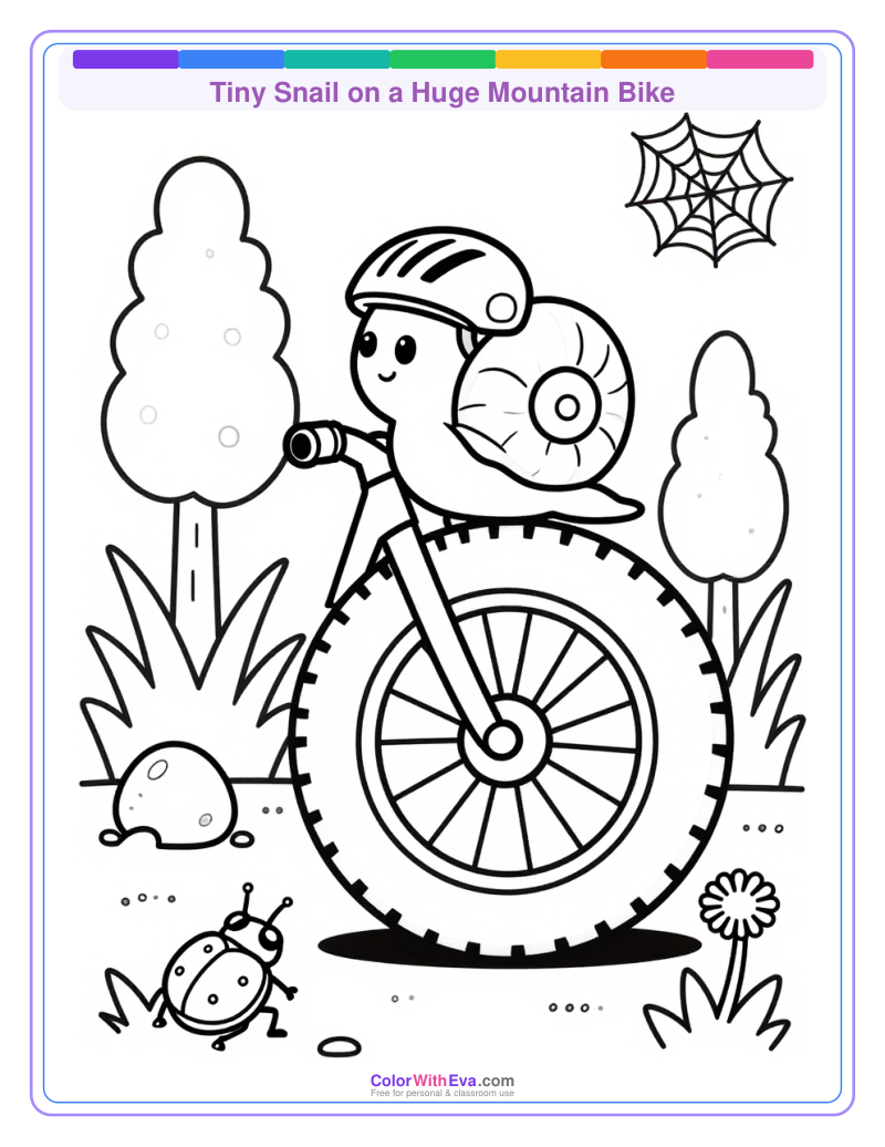 Tiny Snail on a Huge Mountain Bike thumbnail