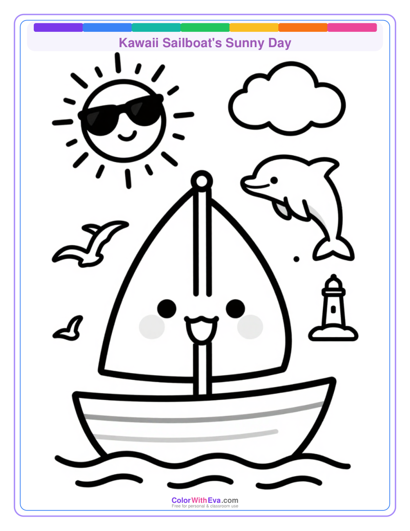 Kawaii Sailboat's Sunny Day thumbnail
