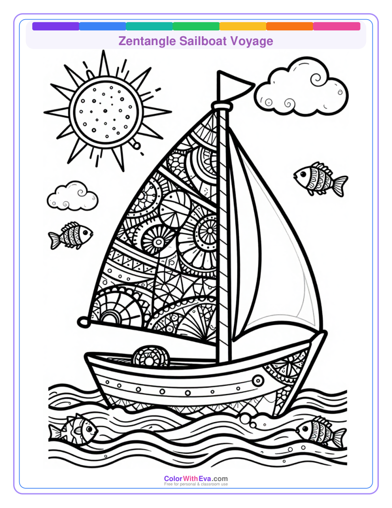 Zentangle Sailboat Voyage thumbnail