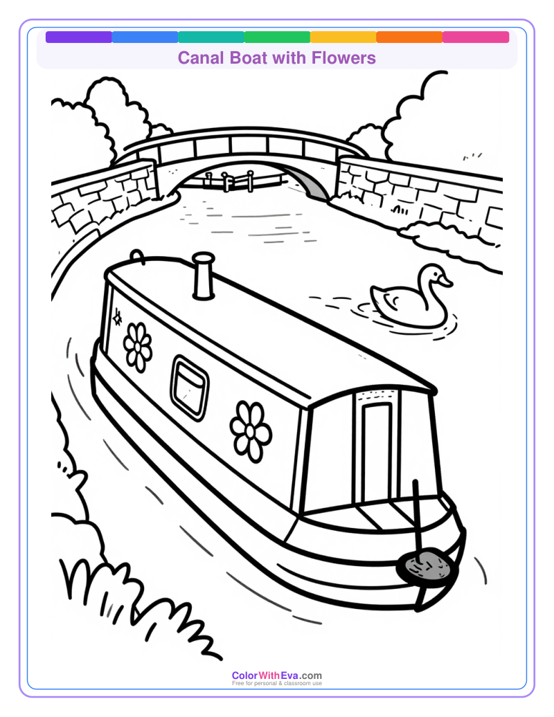Canal Boat with Flowers preview